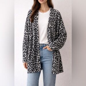 Show Me Your Mumu Easy Cardi Fuzzy Cheetah - Size XS